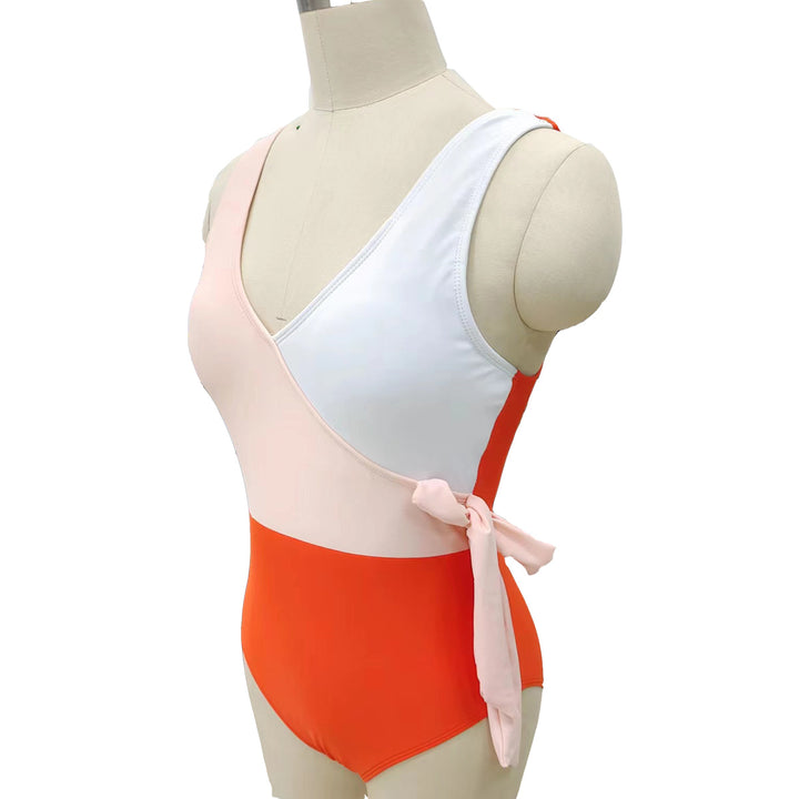 Damen Eleganter Wickelbadeanzug mit asymmetrischem Schnitt Drune