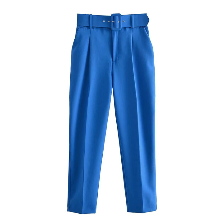 Damen weite Hochbundhose mit schickem Gürtel Drune