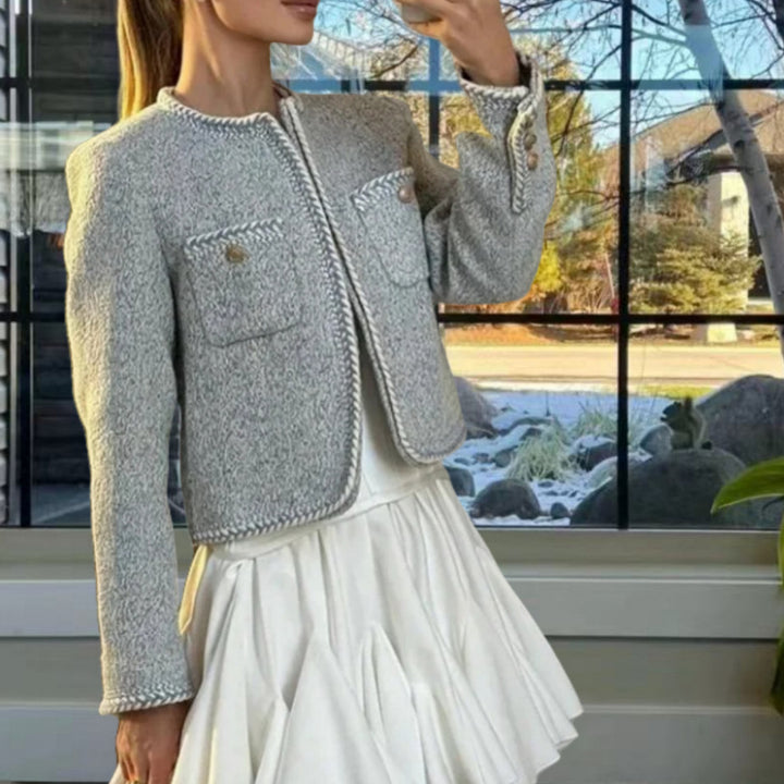 Damen elegante und strukturierte Kurzjacke Drune