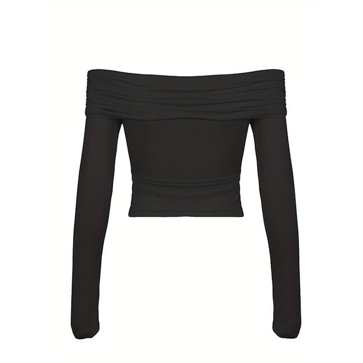 Damen Langarm-Bodysuit mit schickem Off-Shoulder Design und raffiniertem Drapierungsdetail Drune