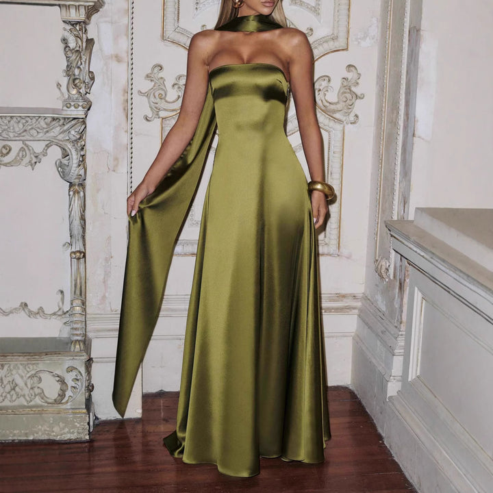 Damen Elegantes und schickes Langarm Abendkleid Drune
