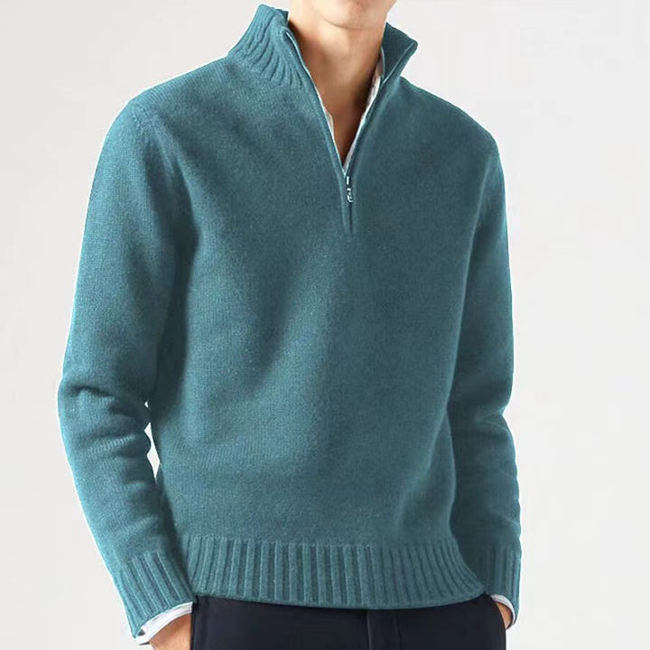 Herren Pullover mit hohem Kragen und modernem Reißverschluss Drune