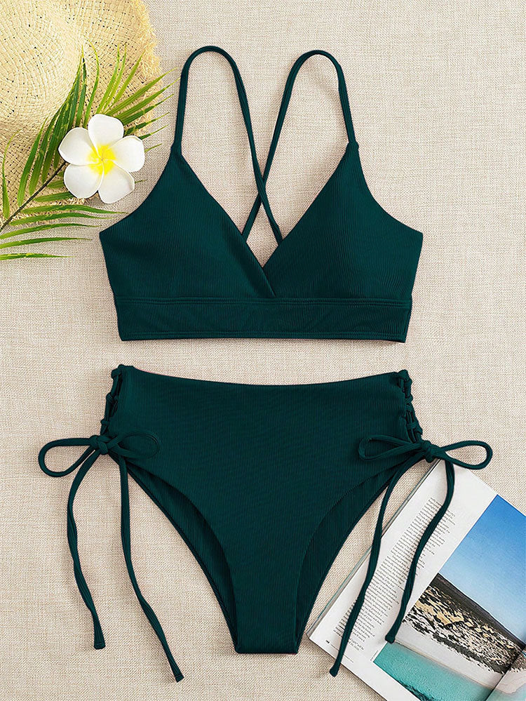 Damen Bikini-Set mit verstellbaren Trägern und raffinierten Schnürdetails Drune