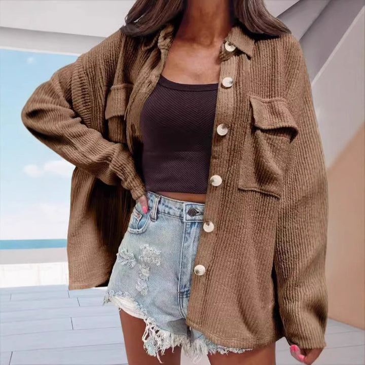 Damen lässige Hemdjacke in strukturiertem Material Drune