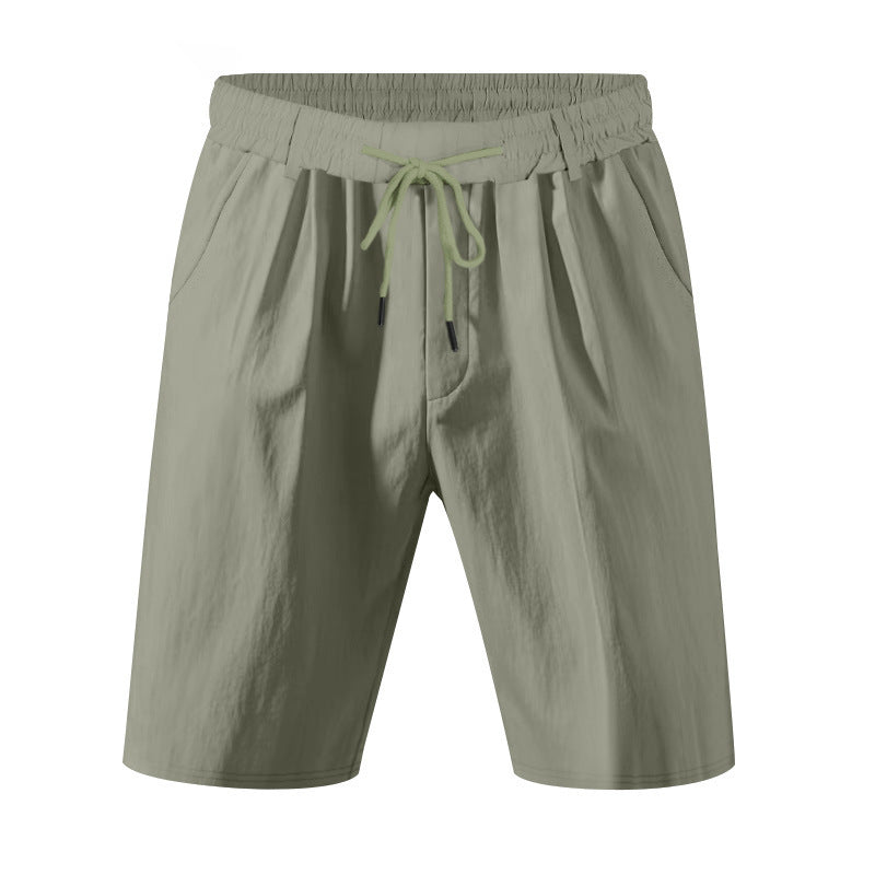 Herren nan knielange leichte Funktionsshorts mit Elastikbund, Kordelzug und tiefen Eingrifftaschen Drune