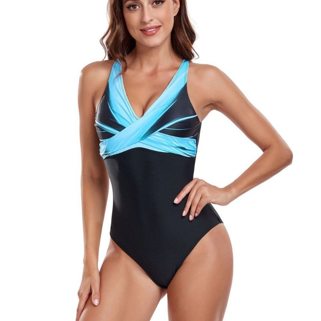 Damen Eleganter Sport-Badeanzug mit Cross-Design Drune
