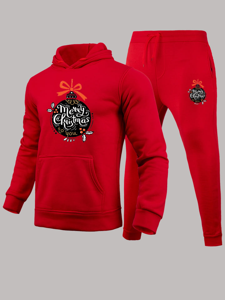 Damen Hoodie- und Jogginghose-Set mit festlichem Weihnachtsmotiv Drune