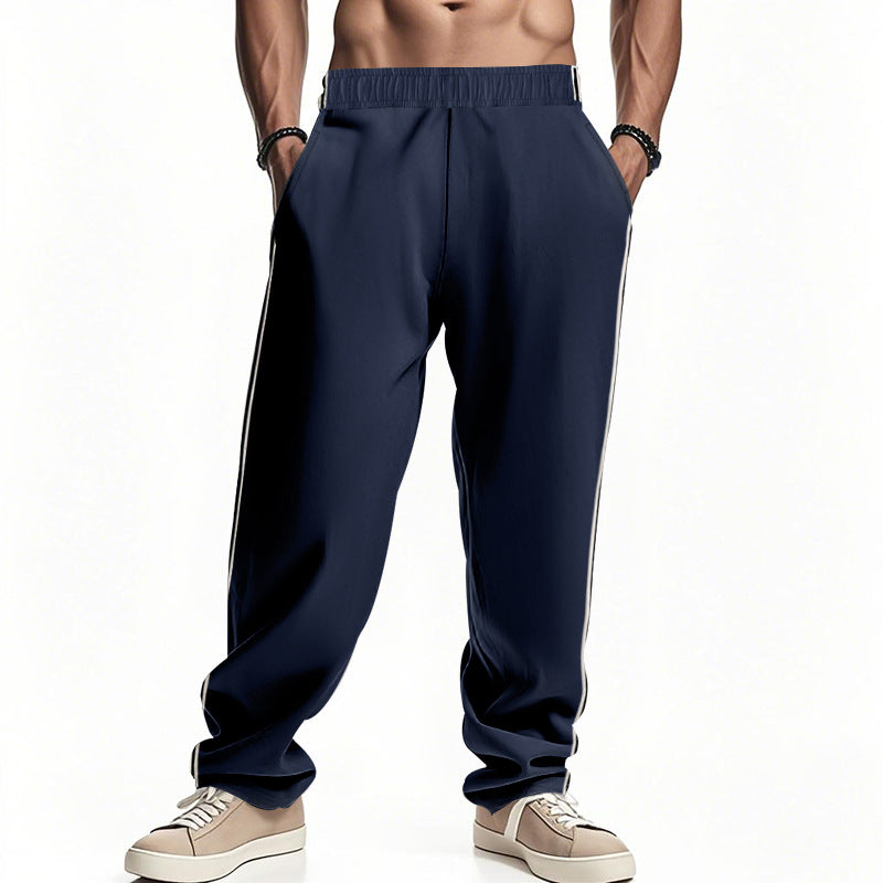 Herren Sportliche Freizeithose mit seitlichen Streifen und elastischem Bund Drune