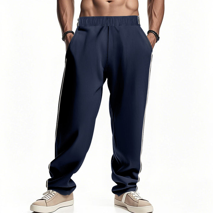 Herren Sportliche Freizeithose mit seitlichen Streifen und elastischem Bund Drune