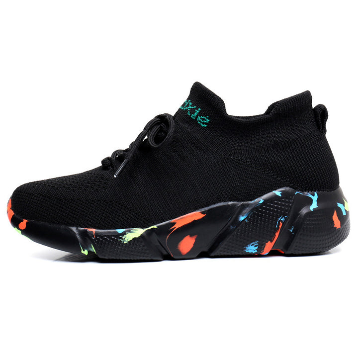 Herren nan sockenähnliche Strick-Sneaker mit nahtlosem Obermaterial und gedämpfter EVA-Plateausohle Drune