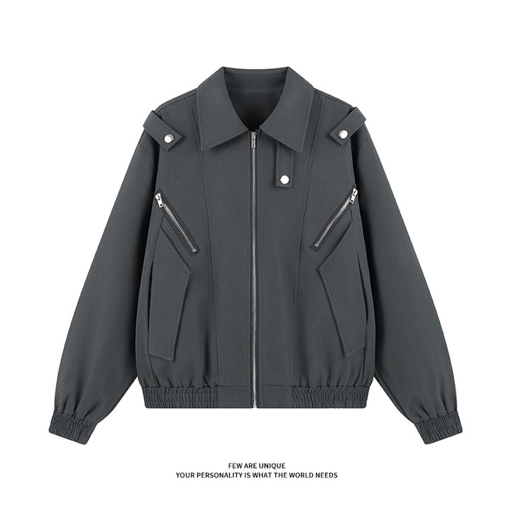Damen stylische Windjacke mit funktionalen Reißverschlusstaschen und elastischen Bündchen Drune