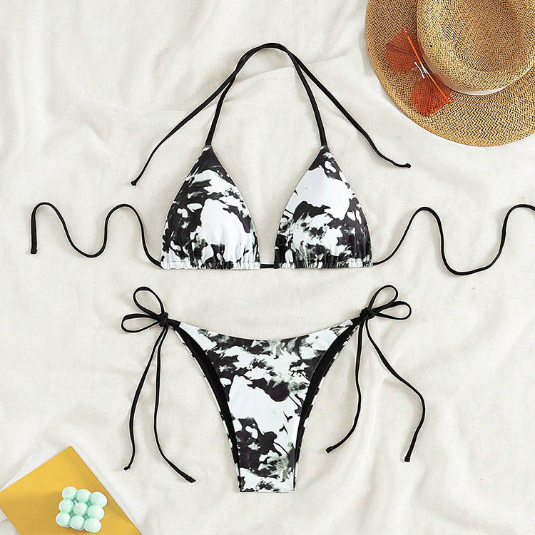 Damen Triangel-Bikini-Set mit elegantem Schnürdetail Drune