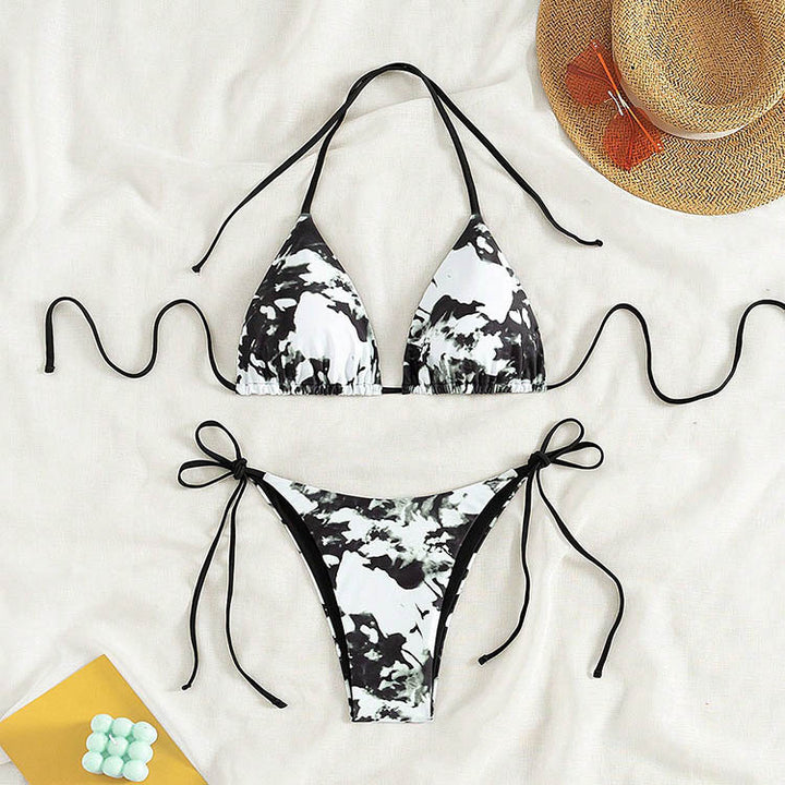 Damen Triangel-Bikini-Set mit verstellbaren Bindebändern Drune