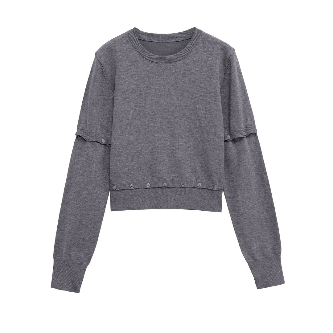 Damen Strickjacke mit dekorativen Knöpfen Drune