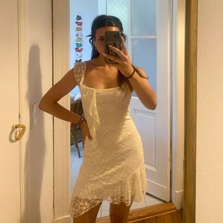 Damen Spitzenkleid mit asymmetrischem Schnitt Drune