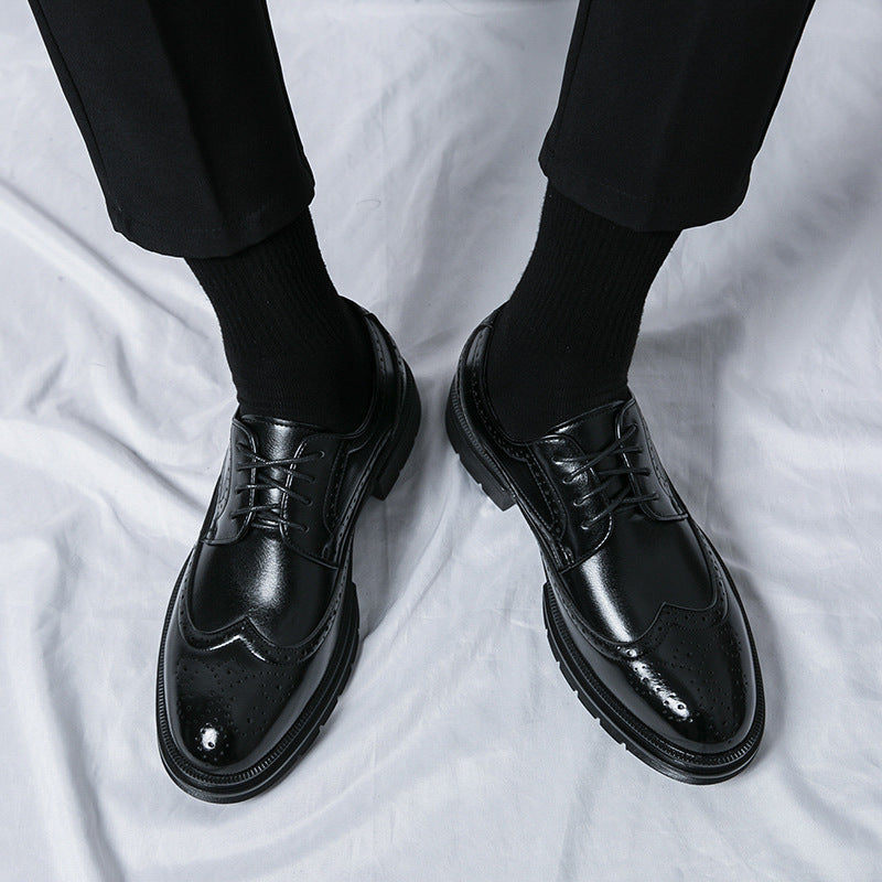 Herren Elegante Schnürschuhe mit klassischen Broguemuster und rutschfester Sohle Drune
