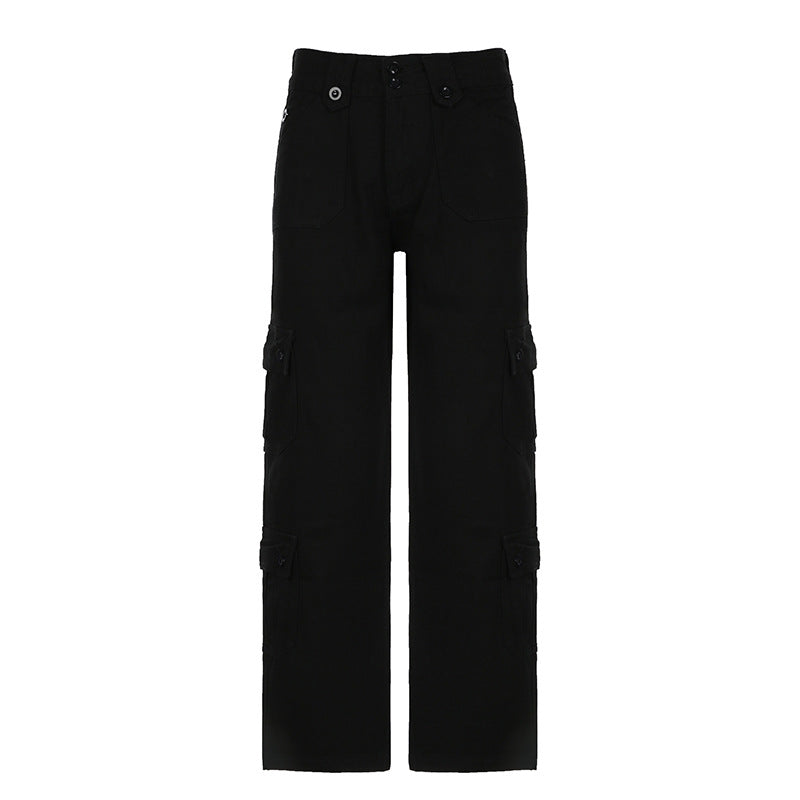 Damen Cargo-Hose mit praktischen Seitentaschen und hohem Bund Drune