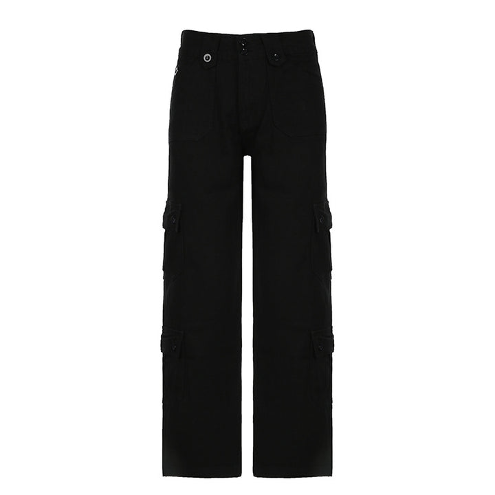 Damen Cargo-Hose mit praktischen Seitentaschen und hohem Bund Drune