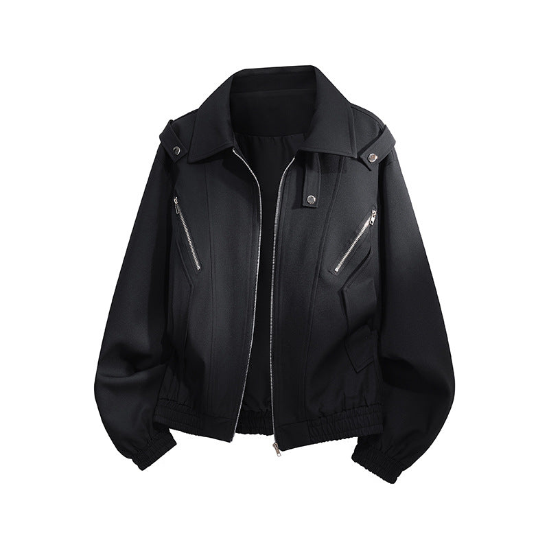 Damen stylische Windjacke mit funktionalen Reißverschlusstaschen und elastischen Bündchen Drune