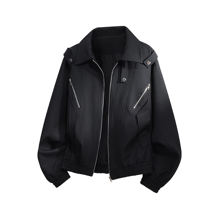 Damen stylische Windjacke mit funktionalen Reißverschlusstaschen und elastischen Bündchen Drune