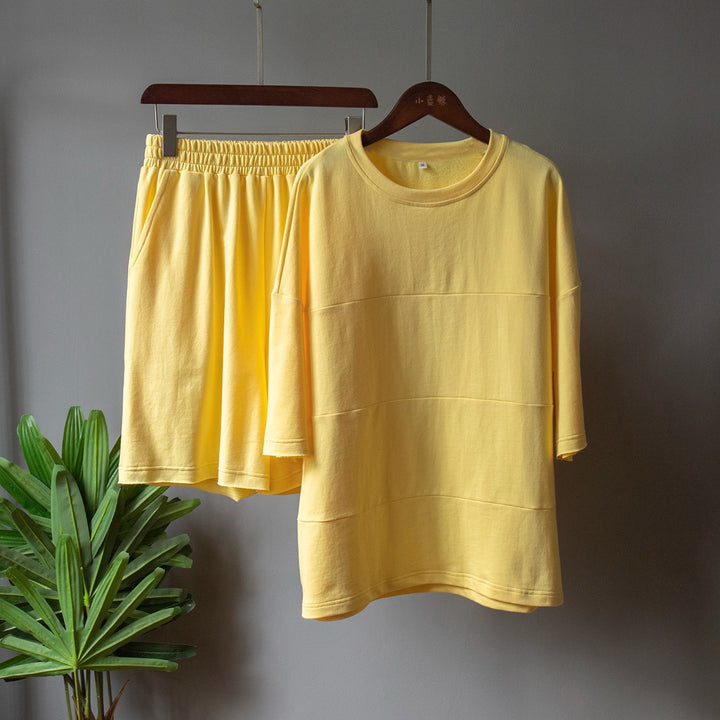 Damen Freizeitset mit lässigem T-Shirt und Shorts Drune