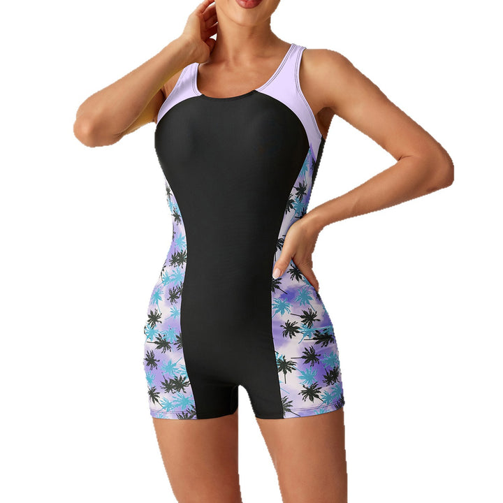 Damen Trendiger Sport Badeanzug mit hohem Halsausschnitt Drune