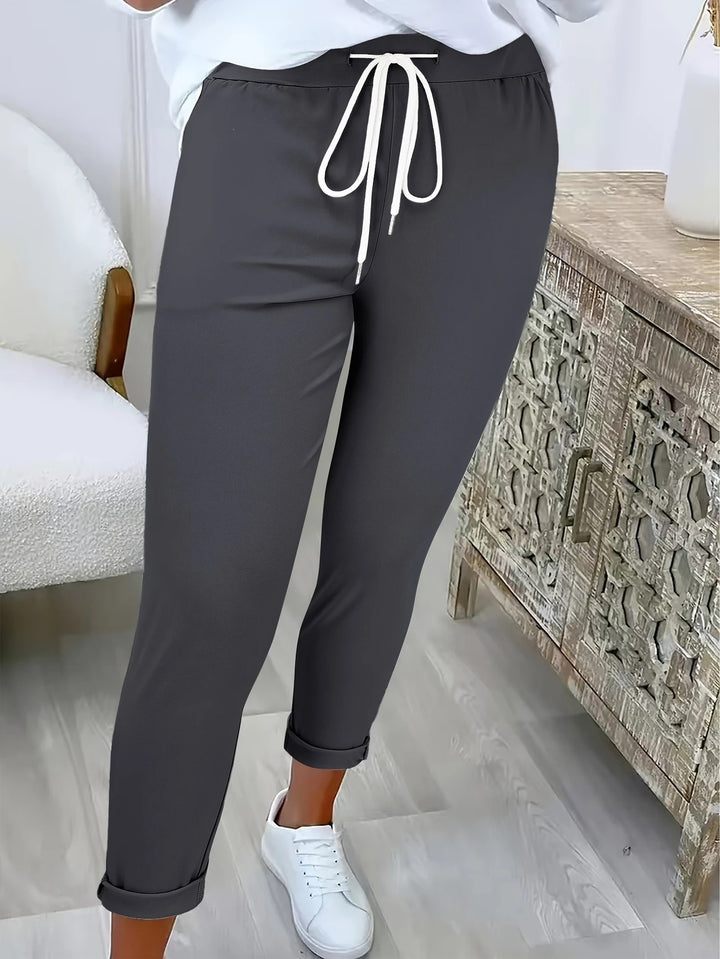 Damen Bequeme Freizeithose mit verstellbarem Kordelzug und lässigem Schnitt Drune