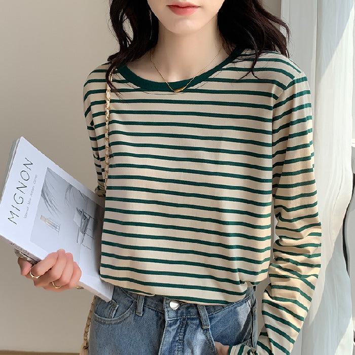 Damen Longsleeve-Shirt mit maritimem Streifenmuster und lässigem Schnitt Drune