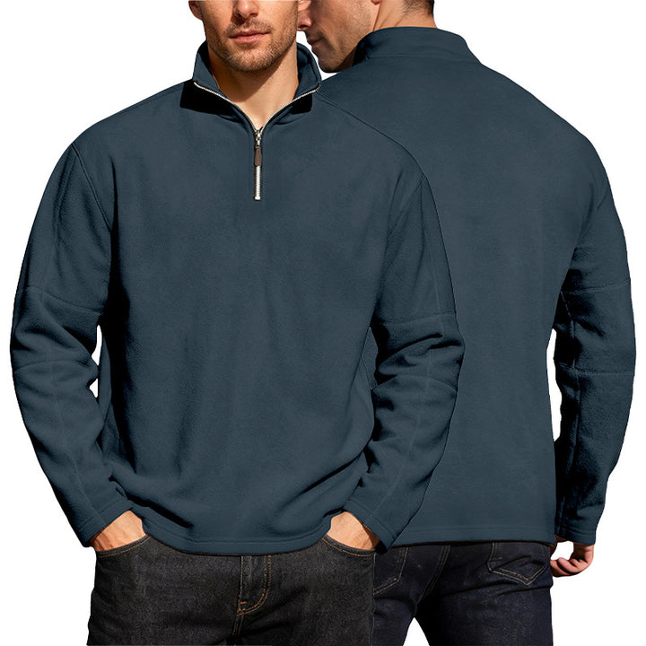 Herren nan leichter Mikrofleece-Performancepullover mit kurzem Reißverschluss Raglanärmeln und formgebenden Nähten Drune