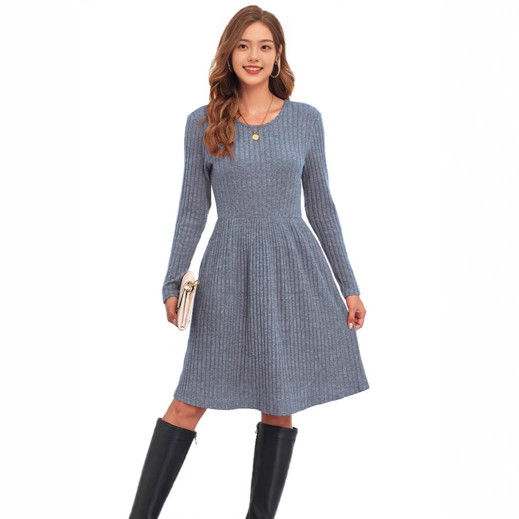 Damen Strickkleid mit lässigem Schnitt und feinem Streifenmuster Drune