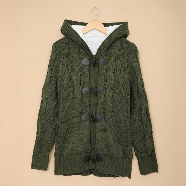 Damen Strickjacke mit hohem Kragen und bequemen Knopfdetails Drune