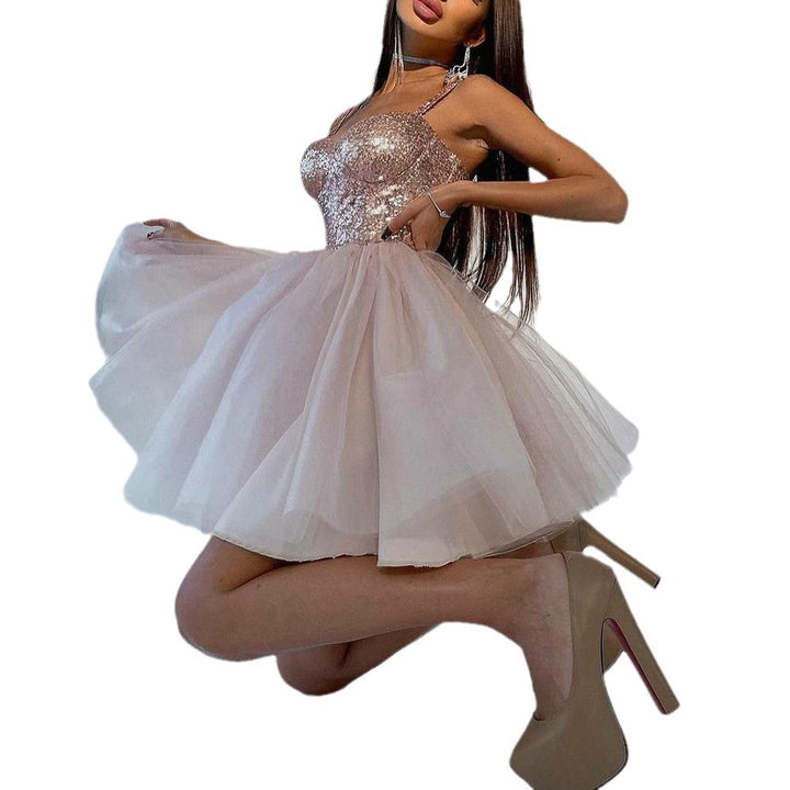 Damen Cocktailkleid mitglitzerndem Oberteil und voluminösem Tüllrock Drune