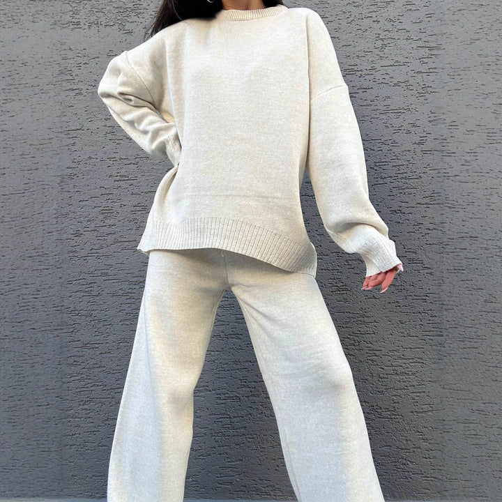 Damen gemütlicher Strickpullover mit weitem Schnitt Drune