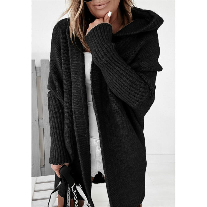 Damen Oversized Strickcardigan mit Kapuze und strukturiertem Design Drune