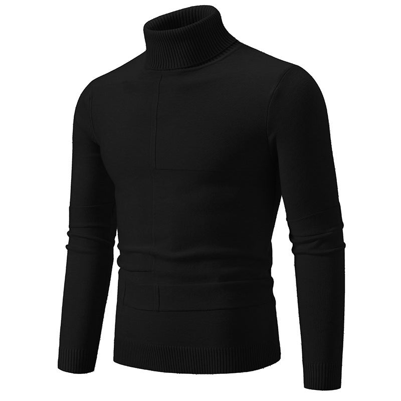 Herren eleganter Rollkragenpullover mit modernem Zopfmuster Drune