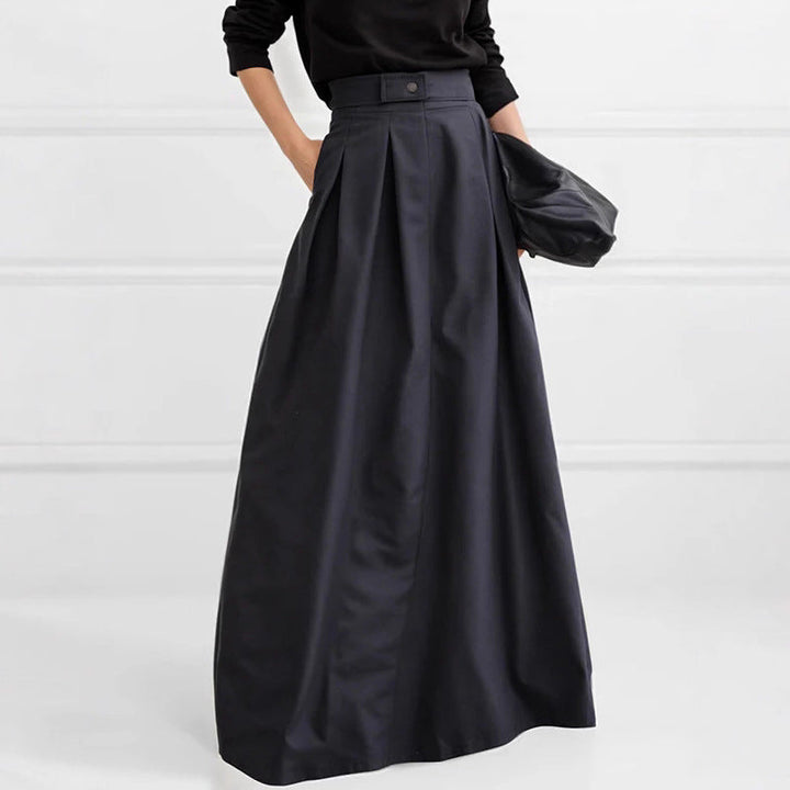 Damen Maxirock mit eleganter Faltenlegung und seitlichen Taschen Drune
