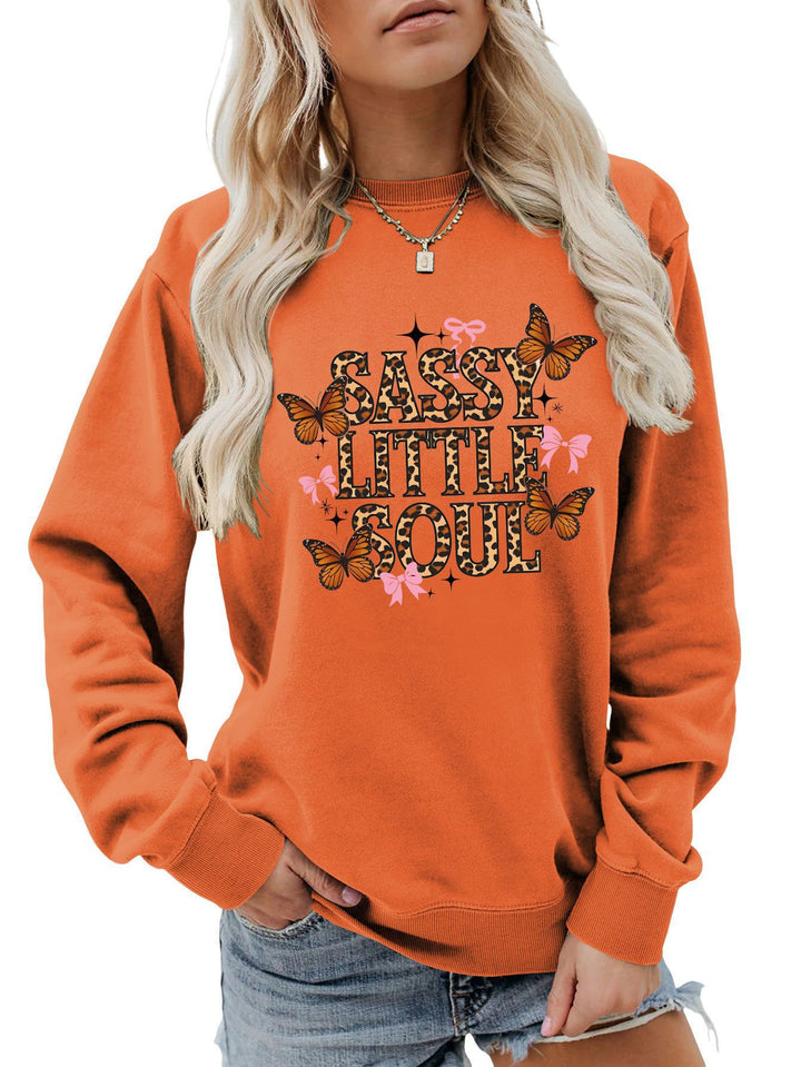 Damen Sweatshirt mit kunstvollem Schmetterlingsdesign Drune