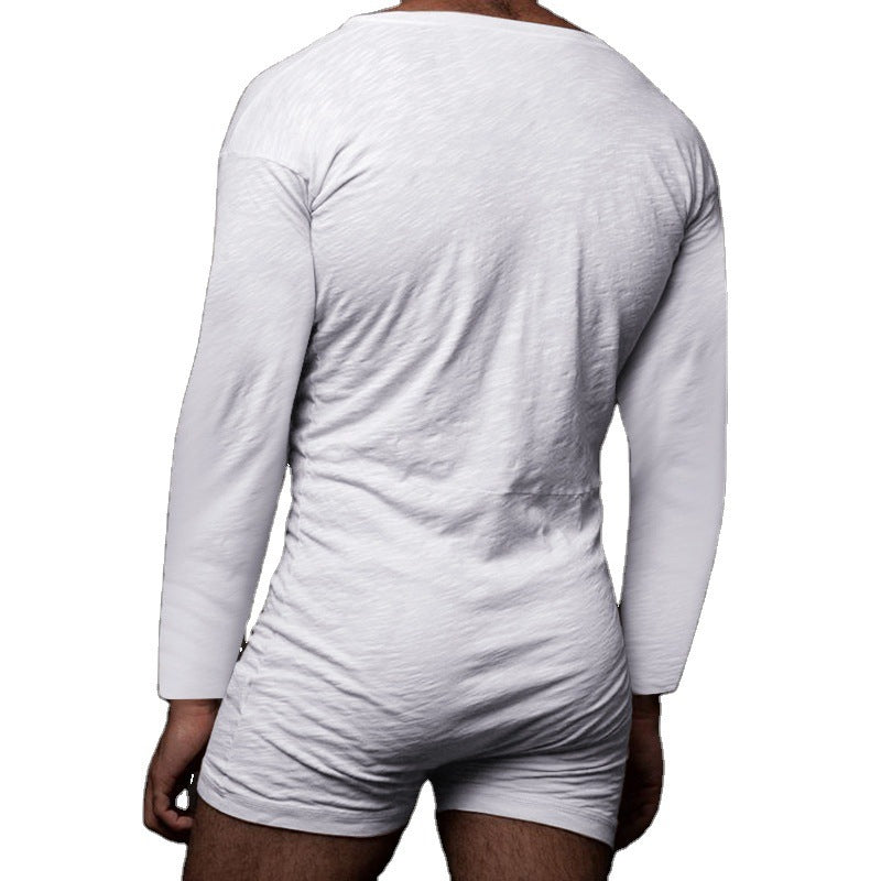 Herren Overall mit langem Arm und modernen Knopfdetails Drune