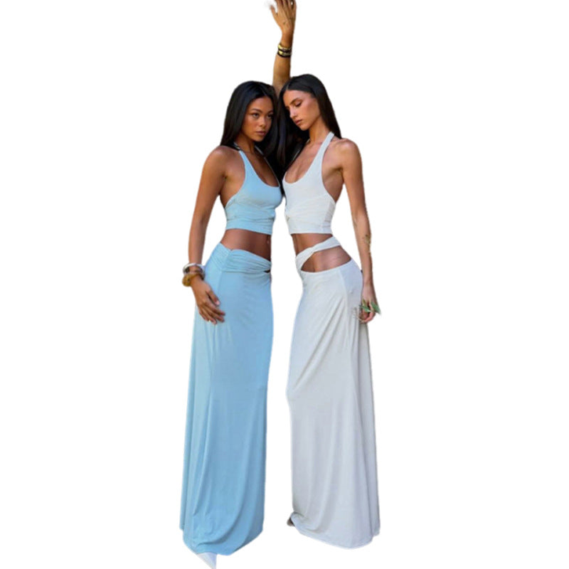 Damen Zweiteiliges Maxikleid mit raffiniertem Oberteil Drune
