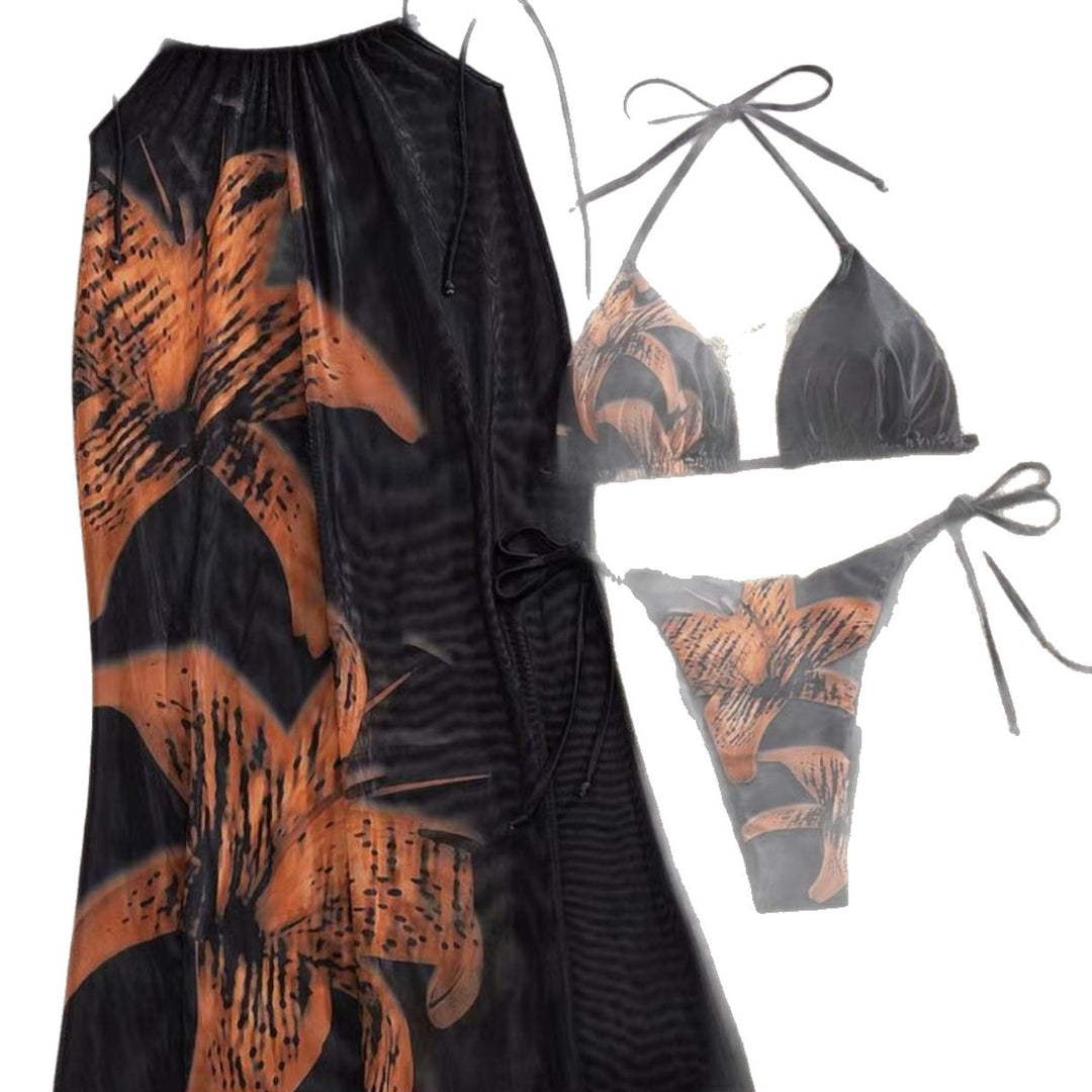 Damen Bikiniset mit eleganter Abdeckung aus transparentem Stoff Drune