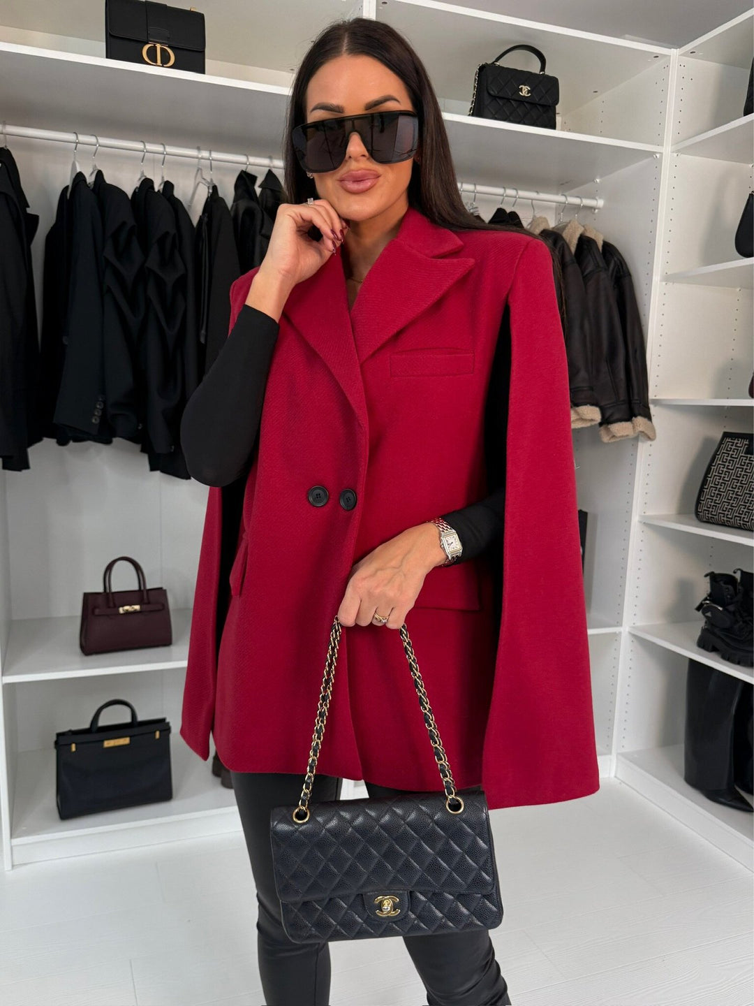 Damen Oversized Blazer mit Cape-Design und modernen Details Drune