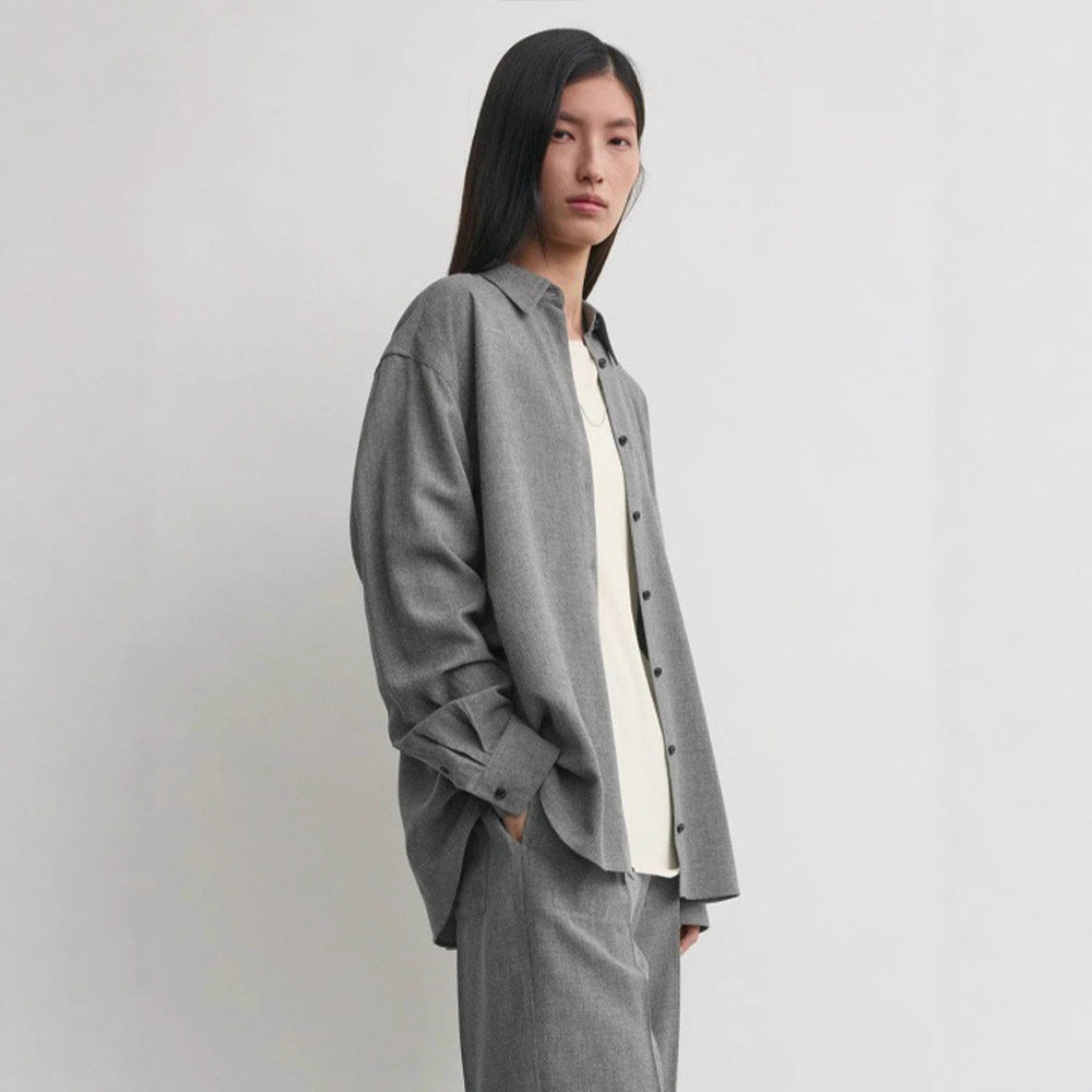 Damen Oversized Hemdbluse mit modernem Schnitt und lässigen Details Drune
