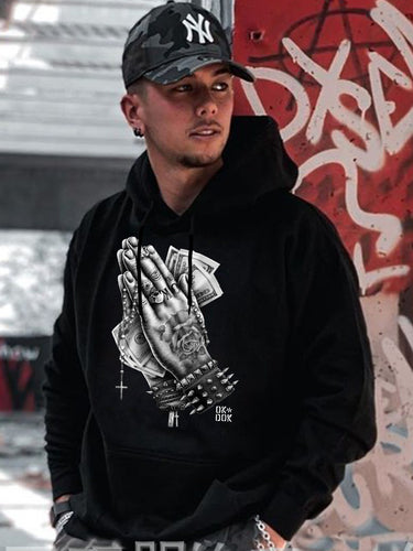 Herren Hoodie mit kreativem grafischen Druck Drune