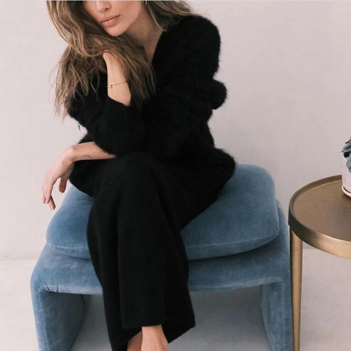Damen weicher Strickcardigan mit luxuriösem Mohair-Anteil und lässigem Schnitt Drune