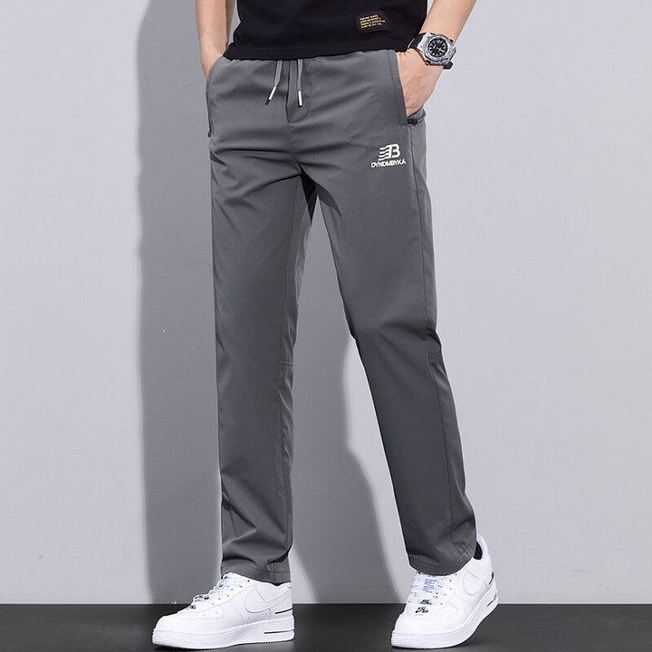 Herren Sportliche Freizeithose mit verstellbarem Kordelzug und seitlichen Reißverschlusstaschen Drune