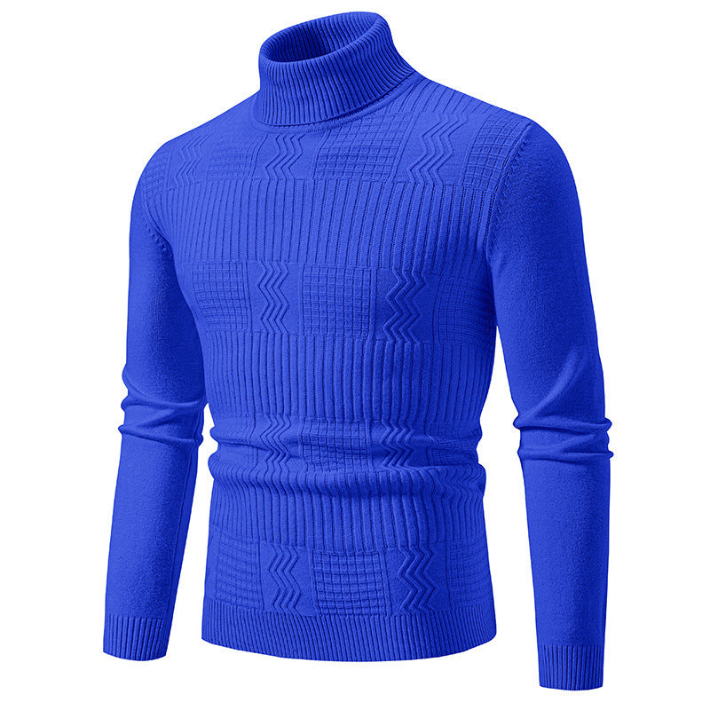 Herren nan strukturierter Rollkragenpullover aus feinem Strickmix mit körpernaher Passform Drune