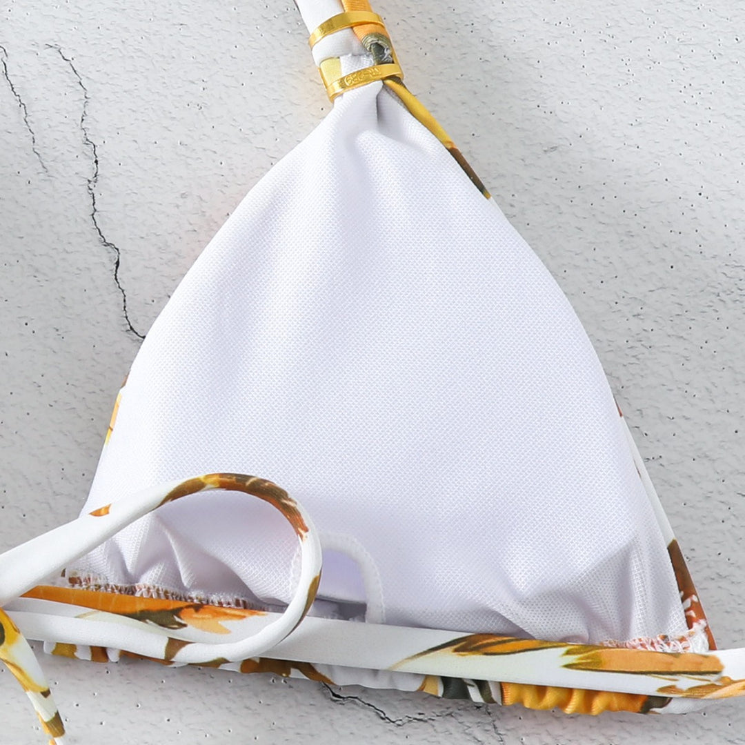 Damen Triangel-Bikini-Set mit verstellbarem Schnürdesign Drune