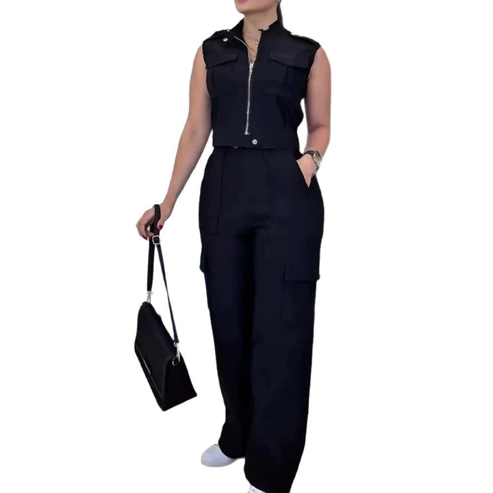 Damen Cargo-Jumpsuit mit kurzem Oberteil und praktischen Taschen Drune