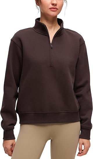 Damen sportlicher Fleece-Pullover mit Stehkragen Drune