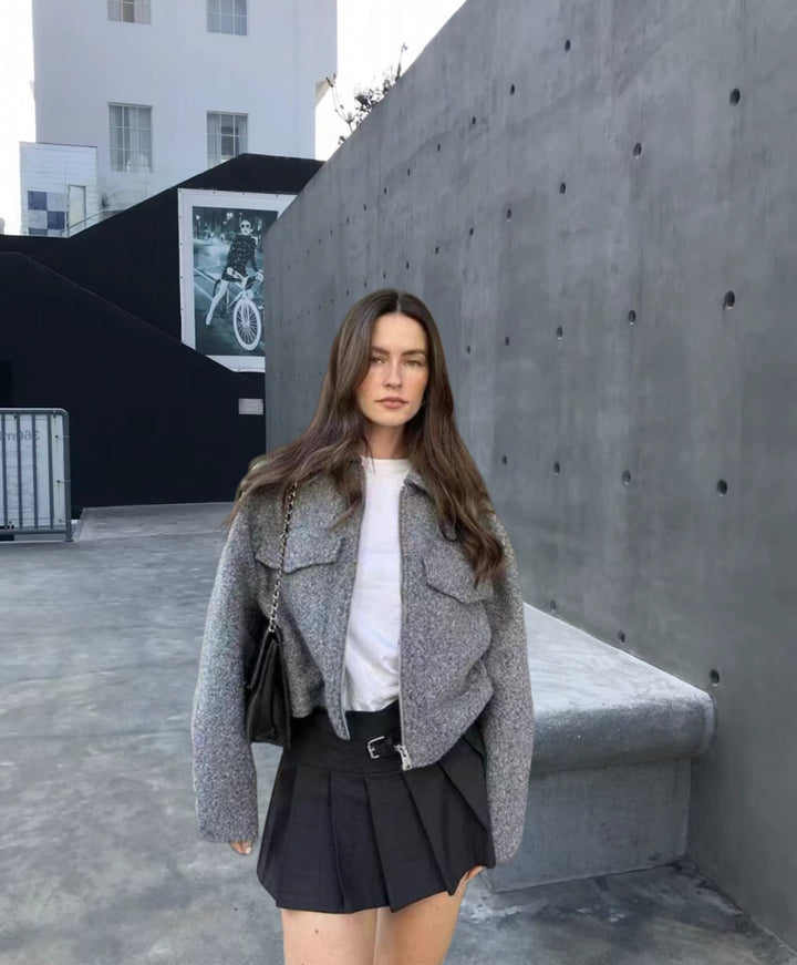 Damen Modische Jacke aus hochwertigem Material mit strukturiertem Schnitt Drune